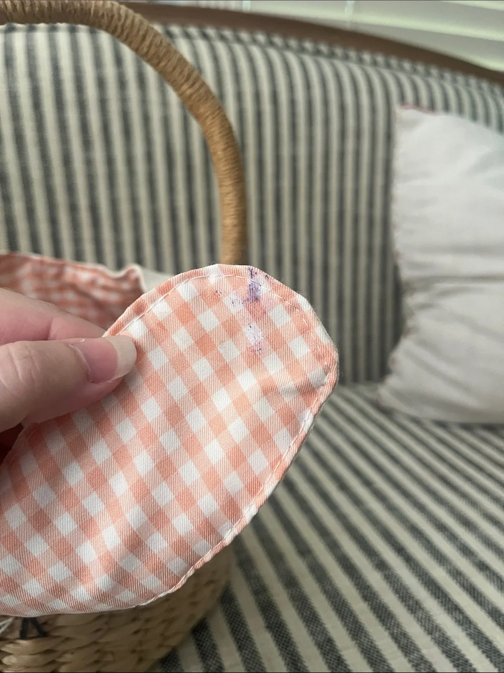 Meri Meri Pink Gingham Bunny Basket
